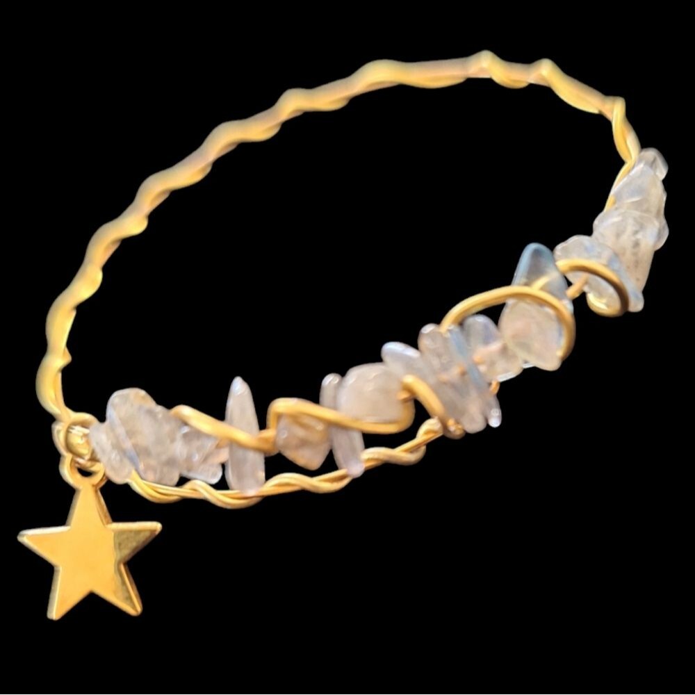 Labrodite Gemstones w/ Star Charm Extendable Bracelet
